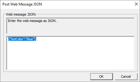 'Post Web Message JSON' デモ