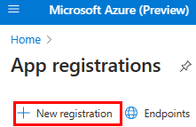 Microsoft Entra 管理センターの [新しい登録] ページを示すスクリーンショット。