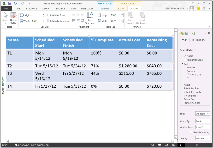 UpdateTableData メソッドを使用して表を更新