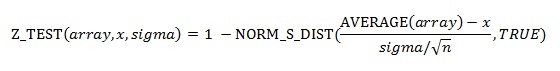 Σ が省略されていない場合の Z_TEST の計算方法
