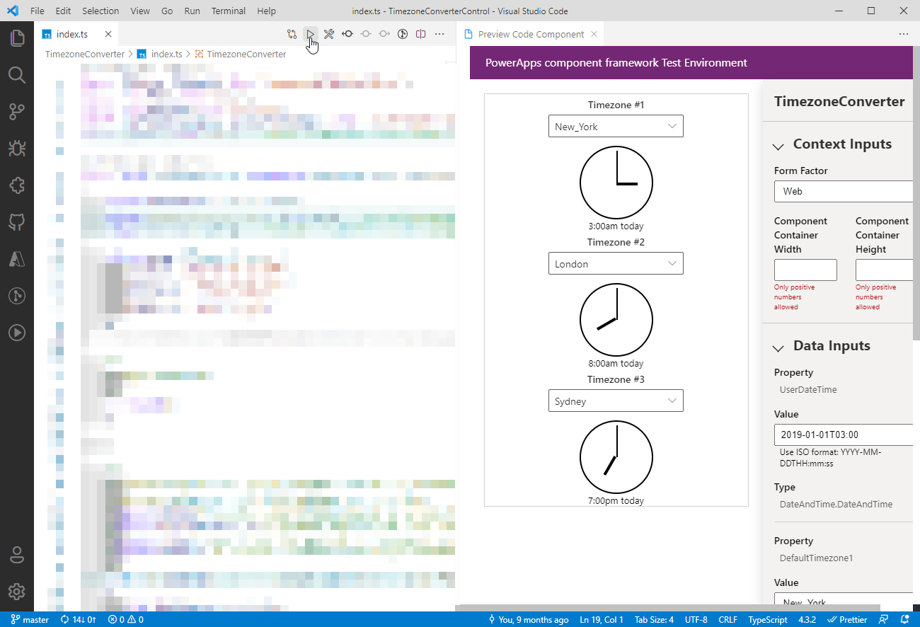 VS Code のコンポーネント ビルダー。