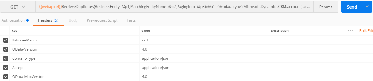 関数を使用する Web API 要求を作成する。