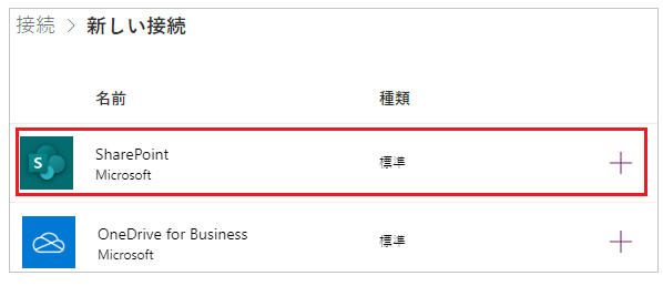SharePoint を選択します。