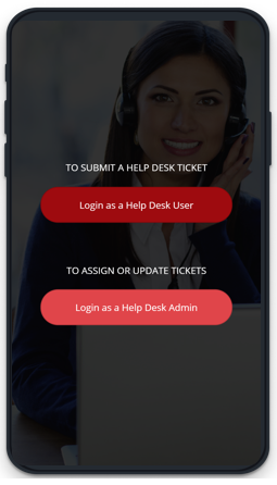 Help Desk Tickets アプリの開始画面