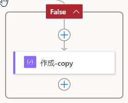 ハイフンと 'copy' で終わる、コピー＆ペーストされたアクションのスクリーンショット。