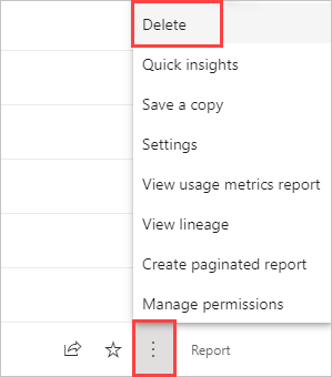 Delete report icon