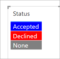 テーブルの Status フィールドの色は、StatusColor フィールドの値に基づいています。