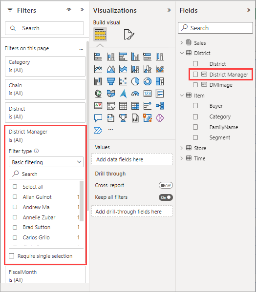 Drag field to Add page filter area.