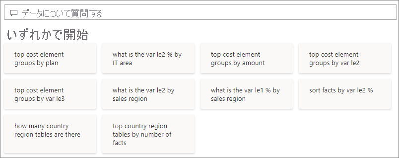 Screenshot that shows selecting Top cost element groups by plan.