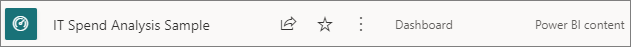 Screenshot shows the IT Spend Analysis sample dashboard link.