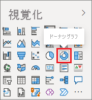 ドーナツ アイコンが強調表示されている [視覚化] ペインのスクリーンショット。