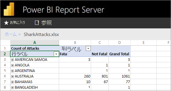 Excel reports viewed from the report server web portal