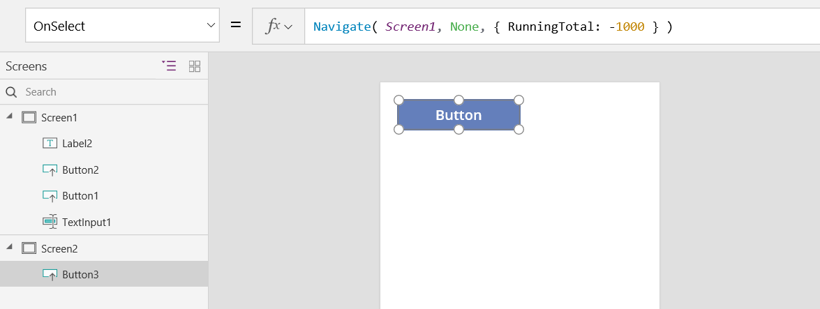 ボタンの OnSelect プロパティ。