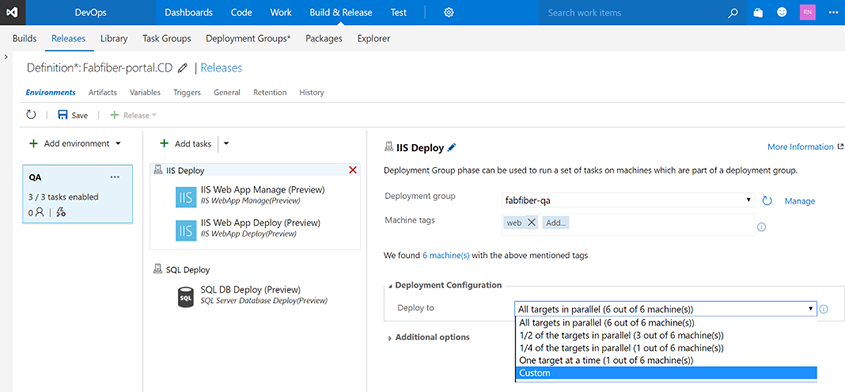 configure deployment groups