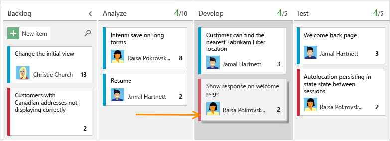 Track progress on the Kanban board