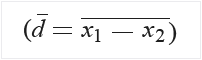 formula for mean of differences