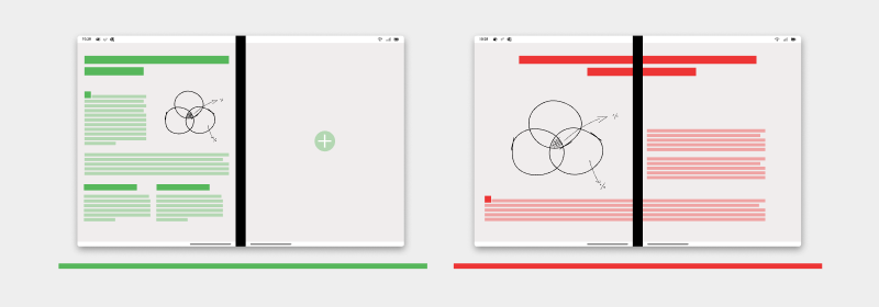 Diagram shows a placeholder or other element on the second screen if no content exists.