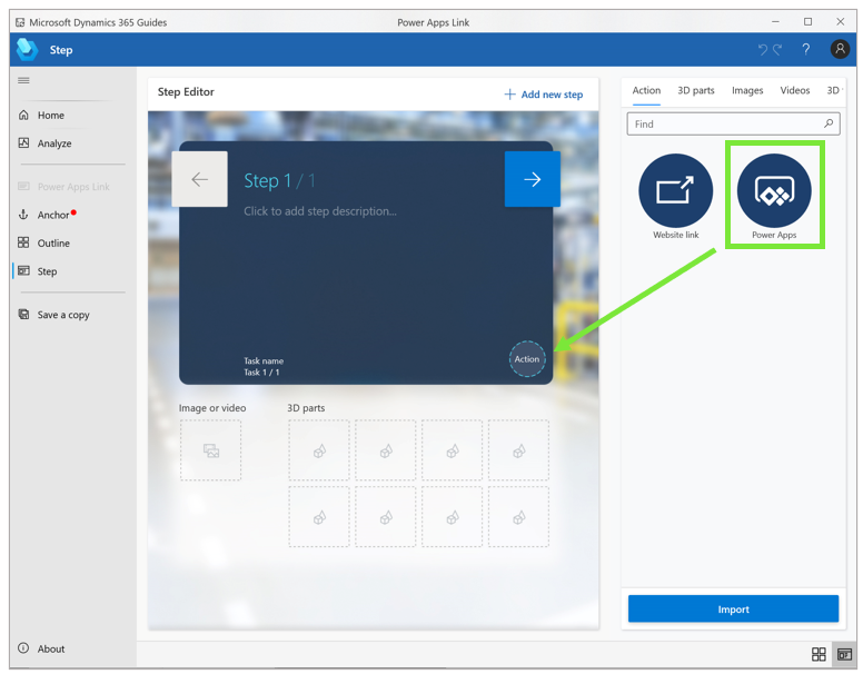 Add a Power App to a step