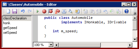 X++ code for Automobile classDeclaration