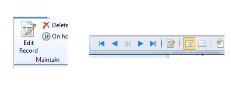 Edit Record button and edit mode button