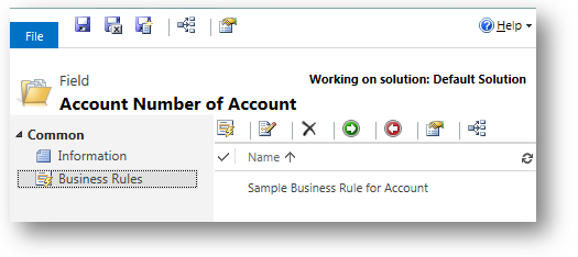 Dynamics CRM のフィールドでの業務ルール