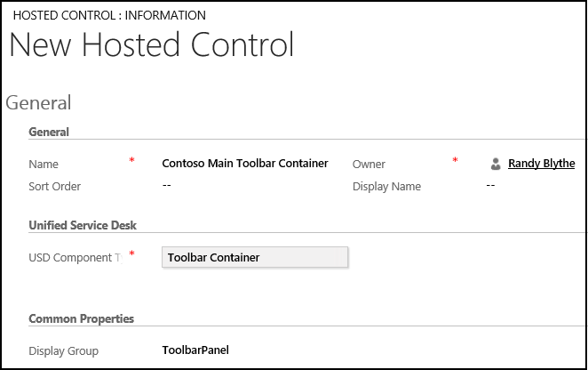 Toolbar Container hosted control