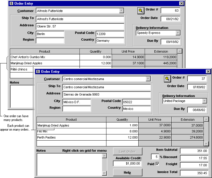 FoxPro Order Entry Fields