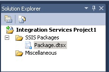 Integration Services プロジェクト内のフォルダー Integration Services