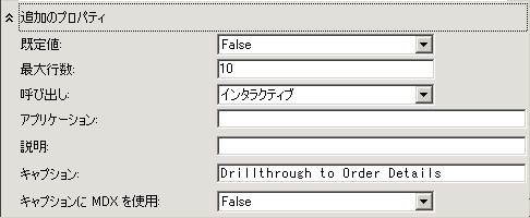 [追加のプロパティ] ボックス