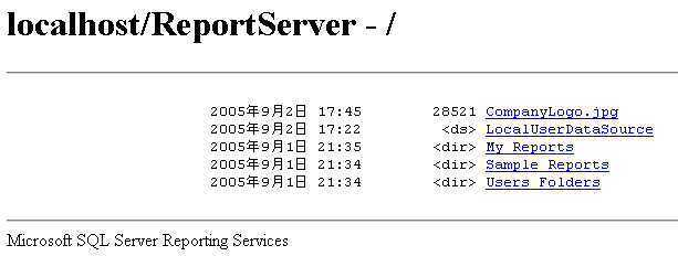 ブラウザーに表示されたフォルダー