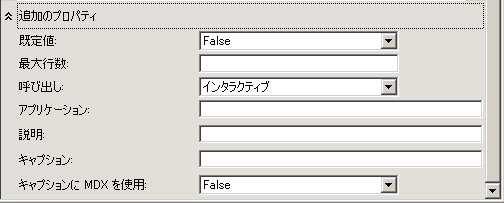 [追加のプロパティ] ボックス