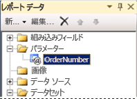 新しいパラメーターをレポート データ ペインに追加