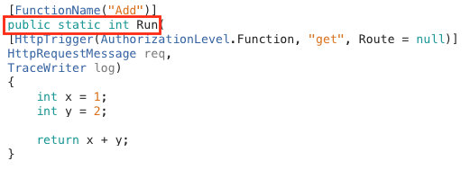 New run method with method initialization highlighted