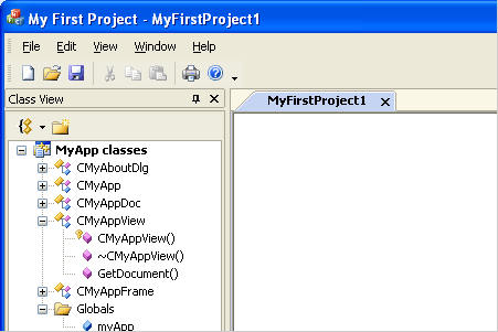 CMFCVisualManagerOfficeXP で表示された MyApp