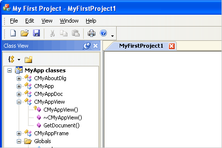 CMFCVisualManagerWindows で表示された MyApp