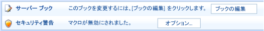 セキュリティおよびサーバー Excel の注意