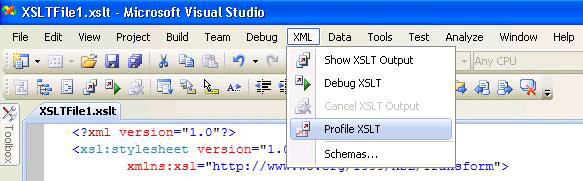 XSLT プロファイラー