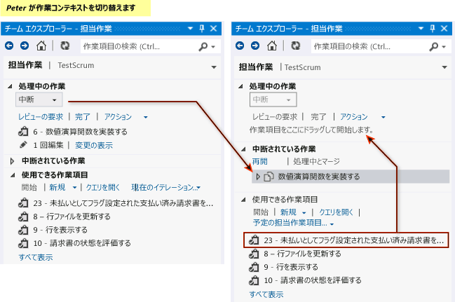 一部の作業の中断