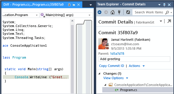 Commit details