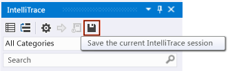 Save IntelliTrace manually in Visual Studio