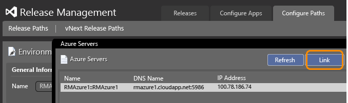 Link Azure server
