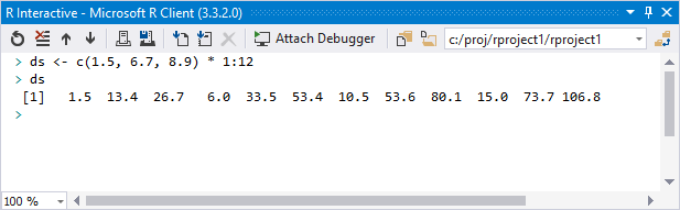 Additional interactive example for R in Visual Studio