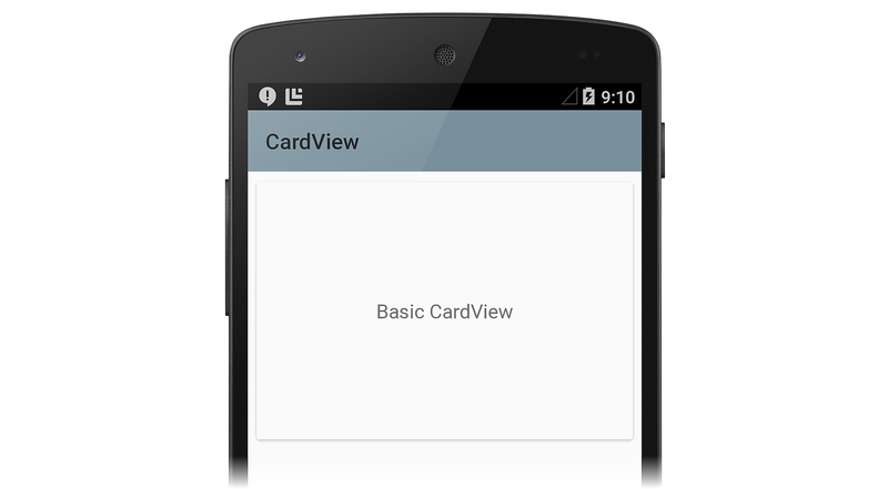 白い背景とテキスト行を含む CardView のスクリーンショット