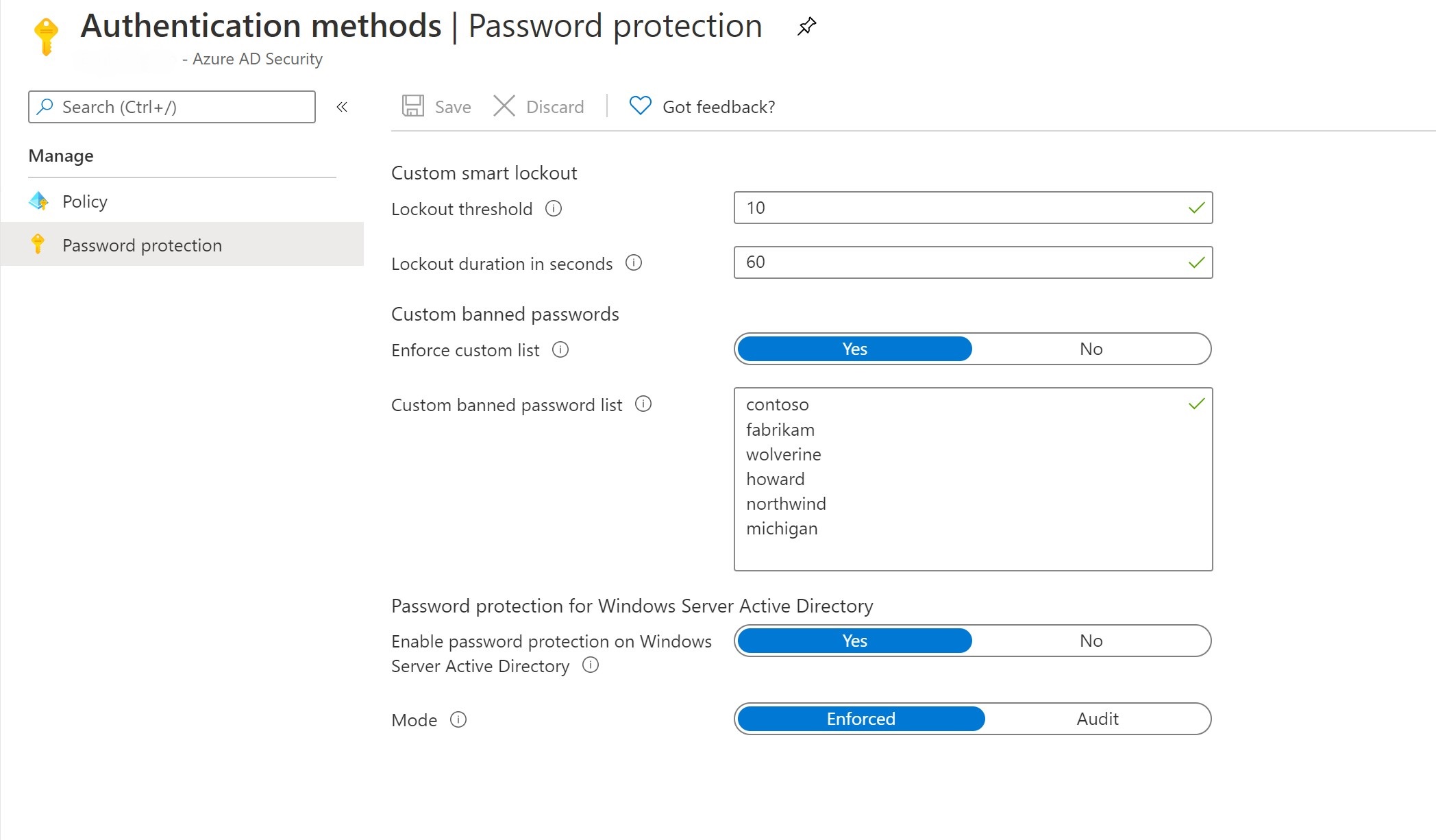 パスワード保護を有効にする方法のスクリーンショット。