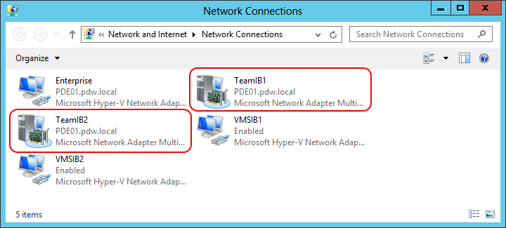 InfiniBand connections on the Management node