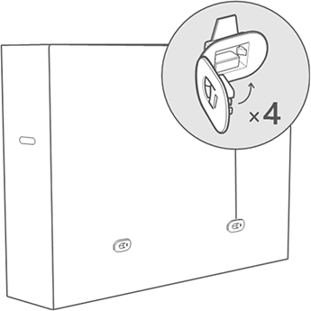 4 つのクリップを閉じます。