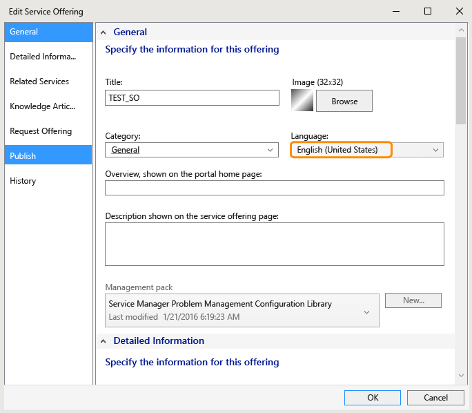 英語を示すスクリーンショット。