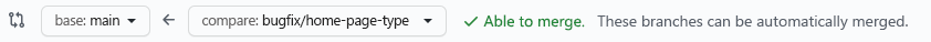 Screenshot of GitHub confirming that the branch can be merged.