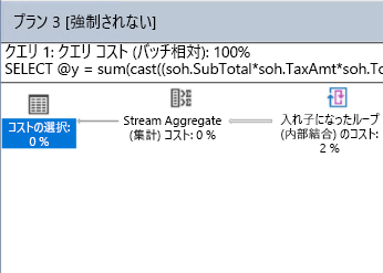 ワークロード クエリ プランのスクリーンショット。