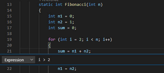 Screenshot of setting a conditional breakpoint in Visual Studio Code.